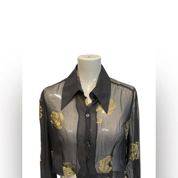 Dries Van Noten 1994 Spring/Summer 1st Runway Collection sheer black silk Sz:44 - Picture 3 of 10